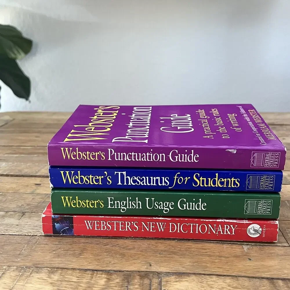 Webster's Dictionary's Thesaurus Punctuation & English Usage Book Lot of 4